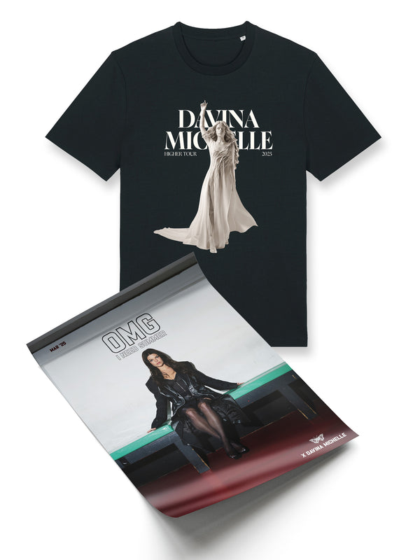 Higher tour 2025 tee black + poster March bundle