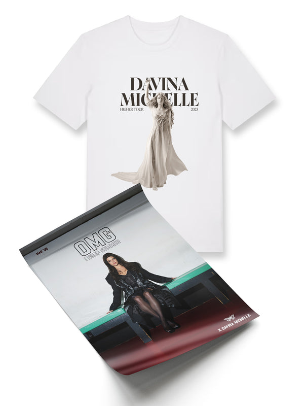 Higher tour 2025 tee white + poster March bundle